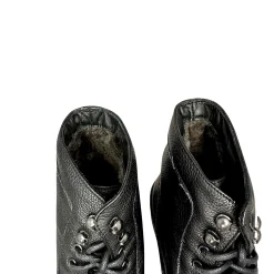 Scarpe di Maremma Anfibio Artigianale Con Pelliccia Di Agnello Cucito Blake Nero*Uomo Stivaletti