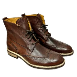 Scarpe di Maremma Anfibio Artigianale In Bufalo Tuffato Marrone*Uomo Stivaletti
