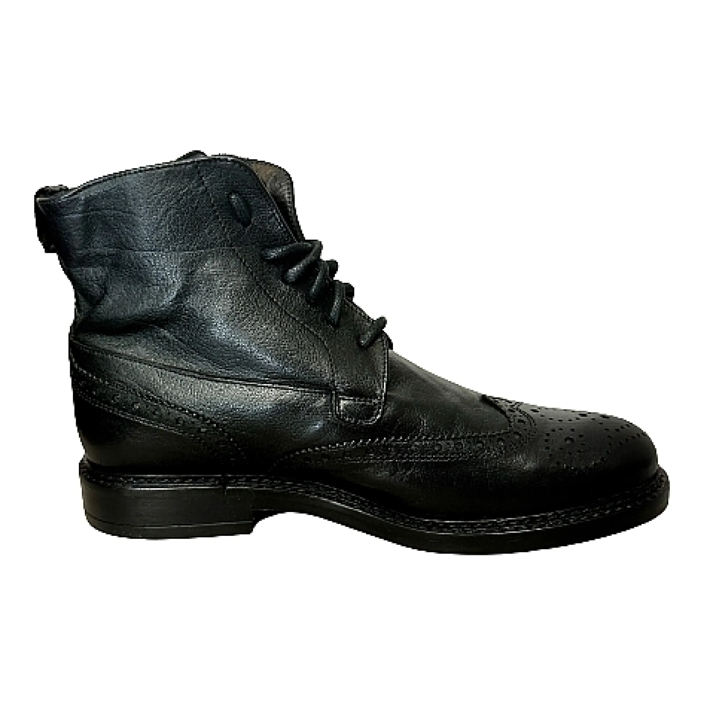 Scarpe di Maremma Anfibio Artigianale In Bufalo Tuffato Nero*Uomo Stivaletti