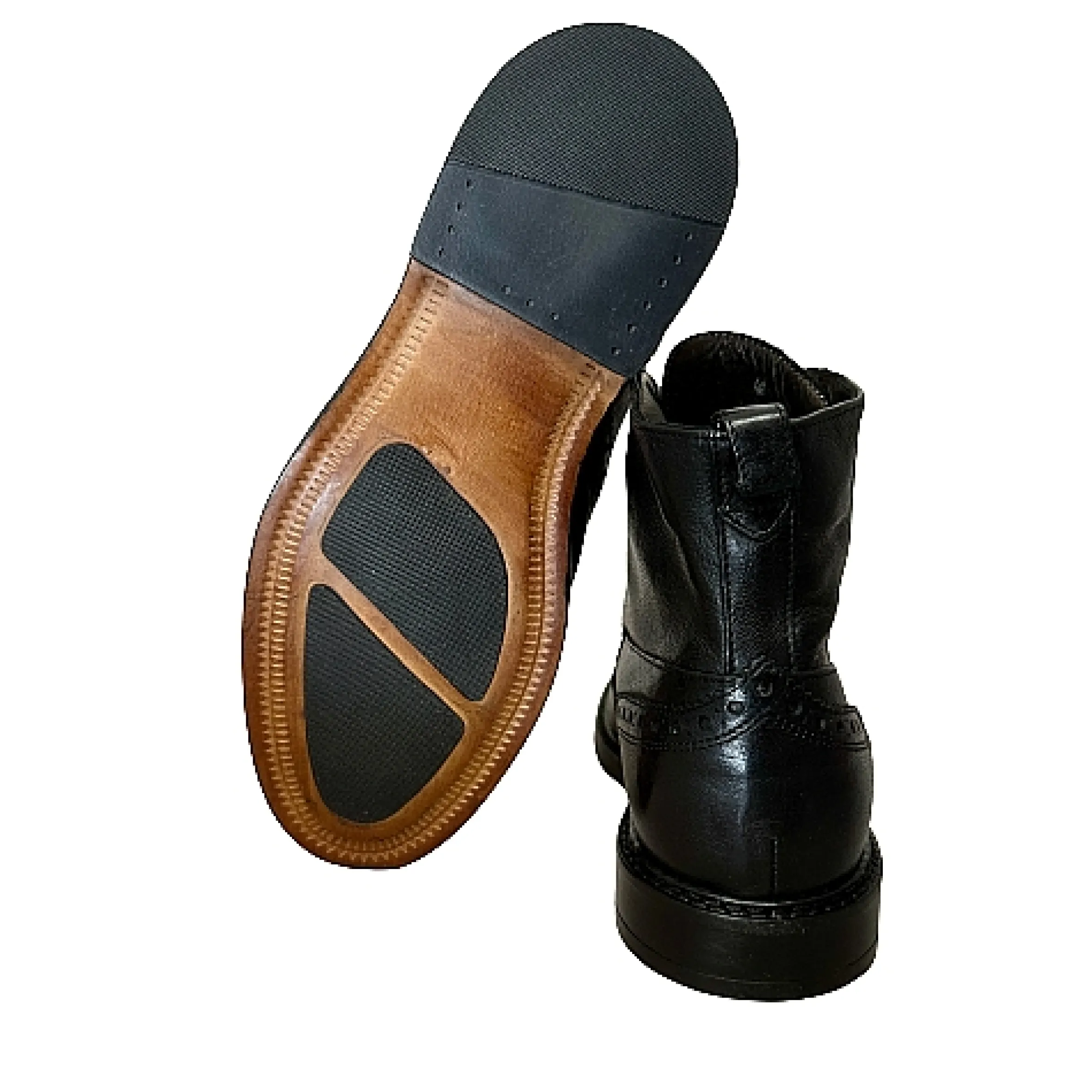 Scarpe di Maremma Anfibio Artigianale In Bufalo Tuffato Nero*Uomo Stivaletti