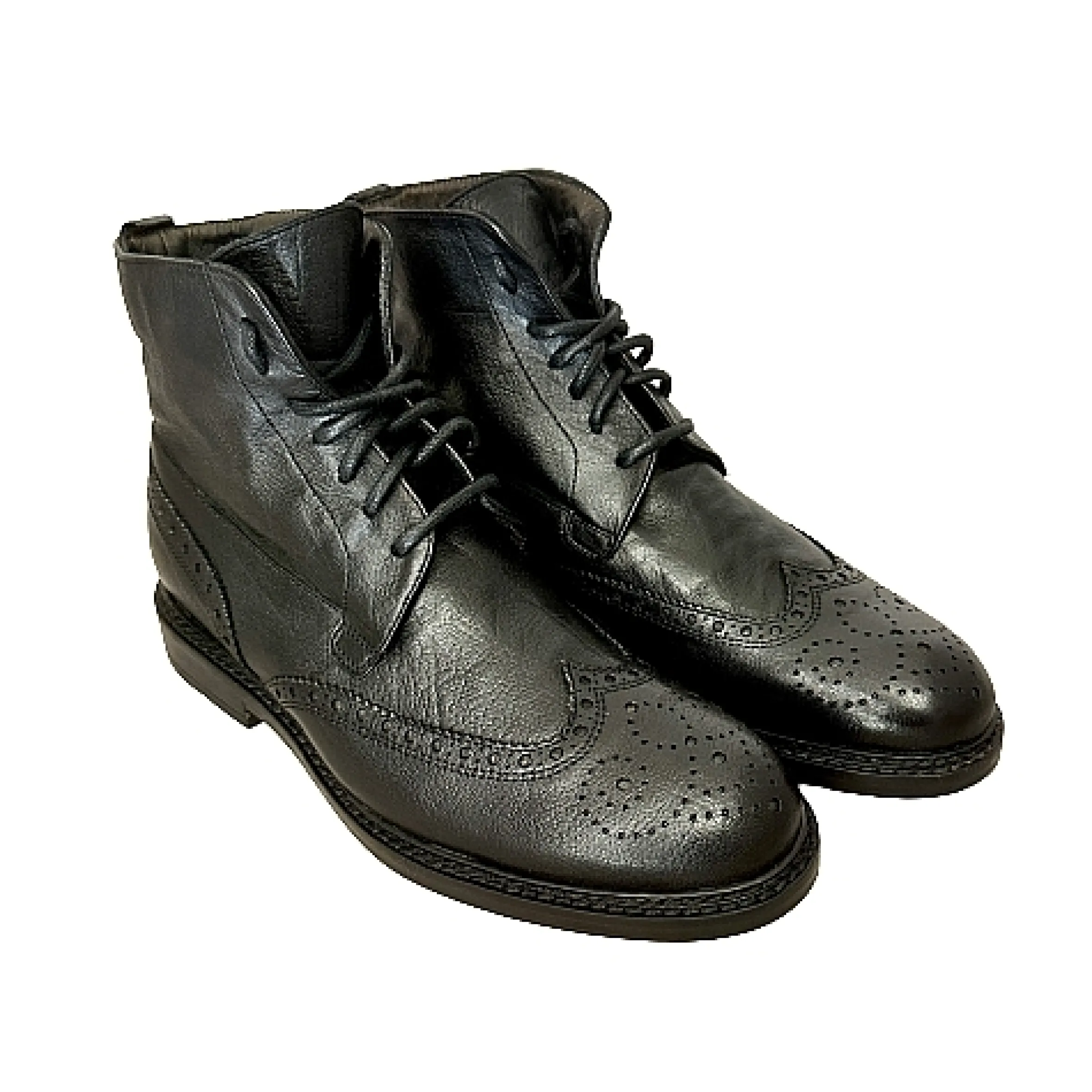 Scarpe di Maremma Anfibio Artigianale In Bufalo Tuffato Nero*Uomo Stivaletti