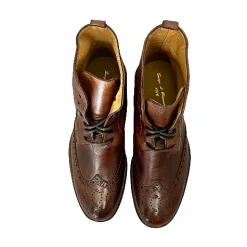 Scarpe di Maremma Anfibio Artigianale In Bufalo Tuffato Marrone*Uomo Stivaletti
