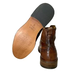 Scarpe di Maremma Anfibio Artigianale In Bufalo Tuffato Marrone*Uomo Stivaletti
