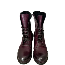 Scarpe di Maremma Anfibio In Pelle Tuffata Bordeaux Cucito Blake*Donna Stivali