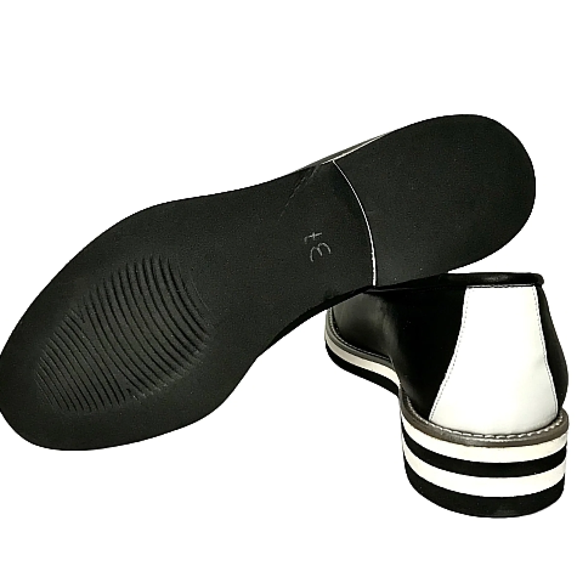 Scarpe di Maremma Ballerina Artigianale In Pelle Nera E Bianca*Donna Ballerine