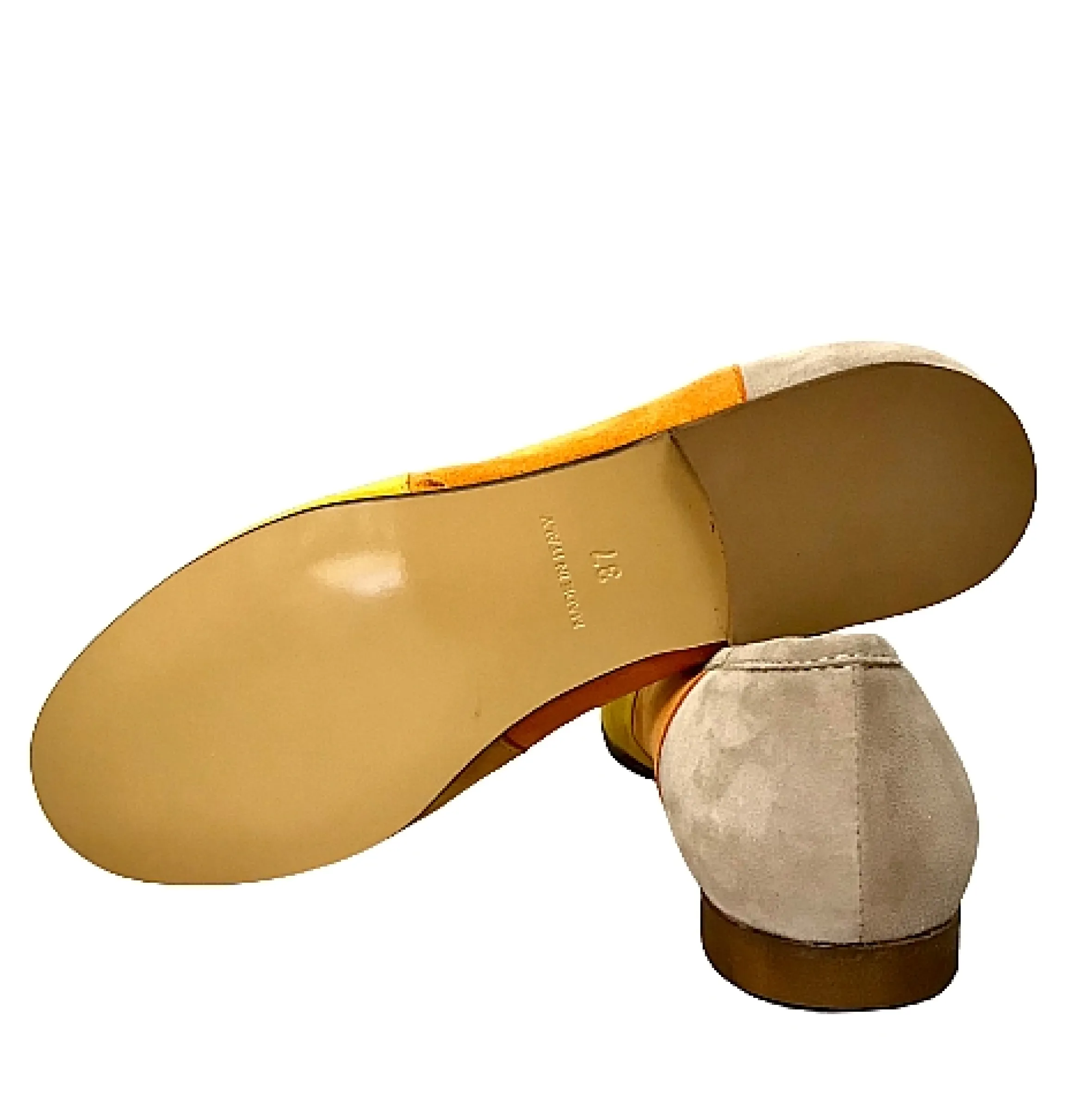Scarpe di Maremma Ballerina Artigianale In Camoscio Multi Gialla*Donna Ballerine