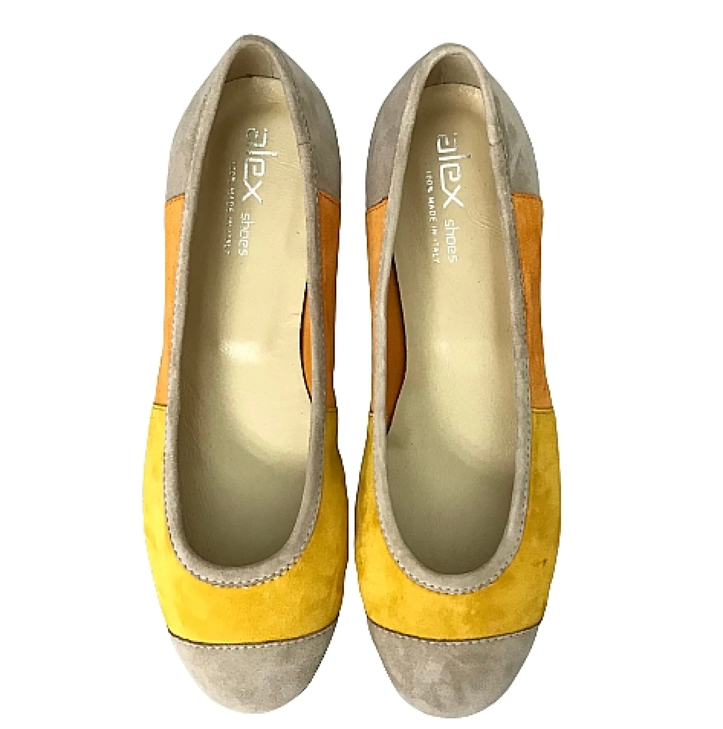 Scarpe di Maremma Ballerina Artigianale In Camoscio Multi Gialla*Donna Ballerine