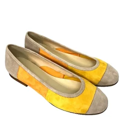 Scarpe di Maremma Ballerina Artigianale In Camoscio Multi Gialla*Donna Ballerine