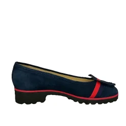 Scarpe di Maremma Ballerina Blu/Rossa In Camoscio*Donna Ballerine