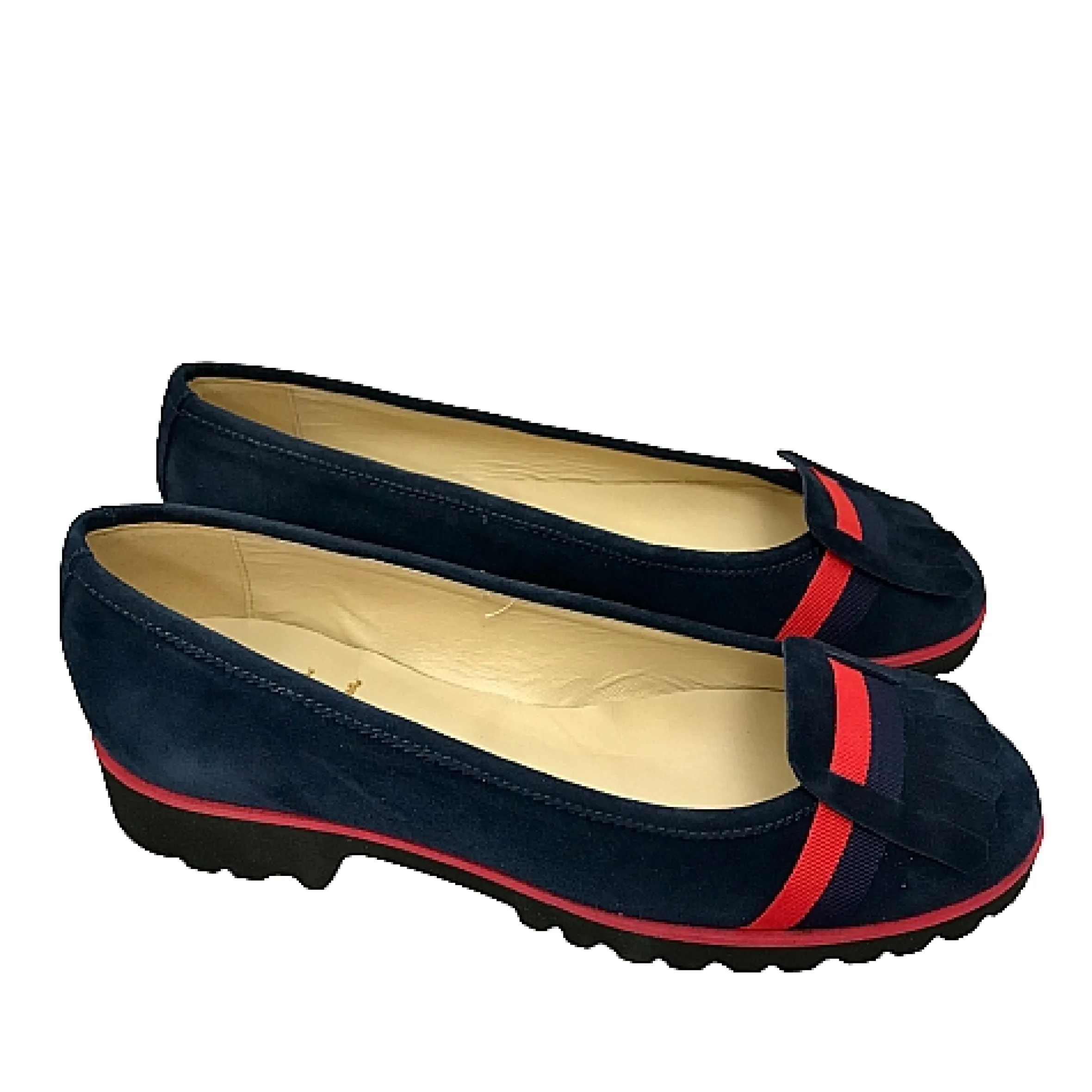 Scarpe di Maremma Ballerina Blu/Rossa In Camoscio*Donna Ballerine