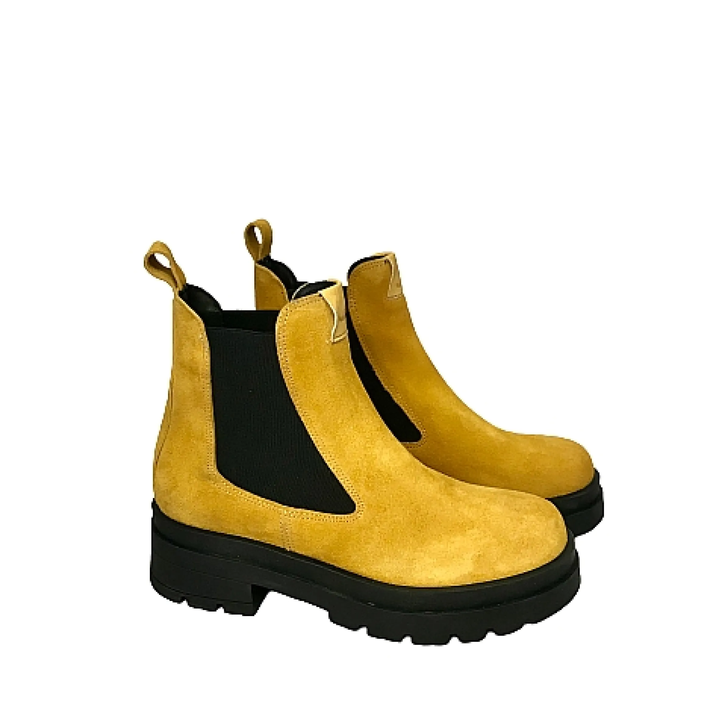 Scarpe di Maremma Beatles Artigianale Basso In Camoscio Ocra*Donna Tronchetti