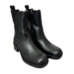 Scarpe di Maremma Beatles Artigianale Con Punta Squadrata Nero*Donna Stivali