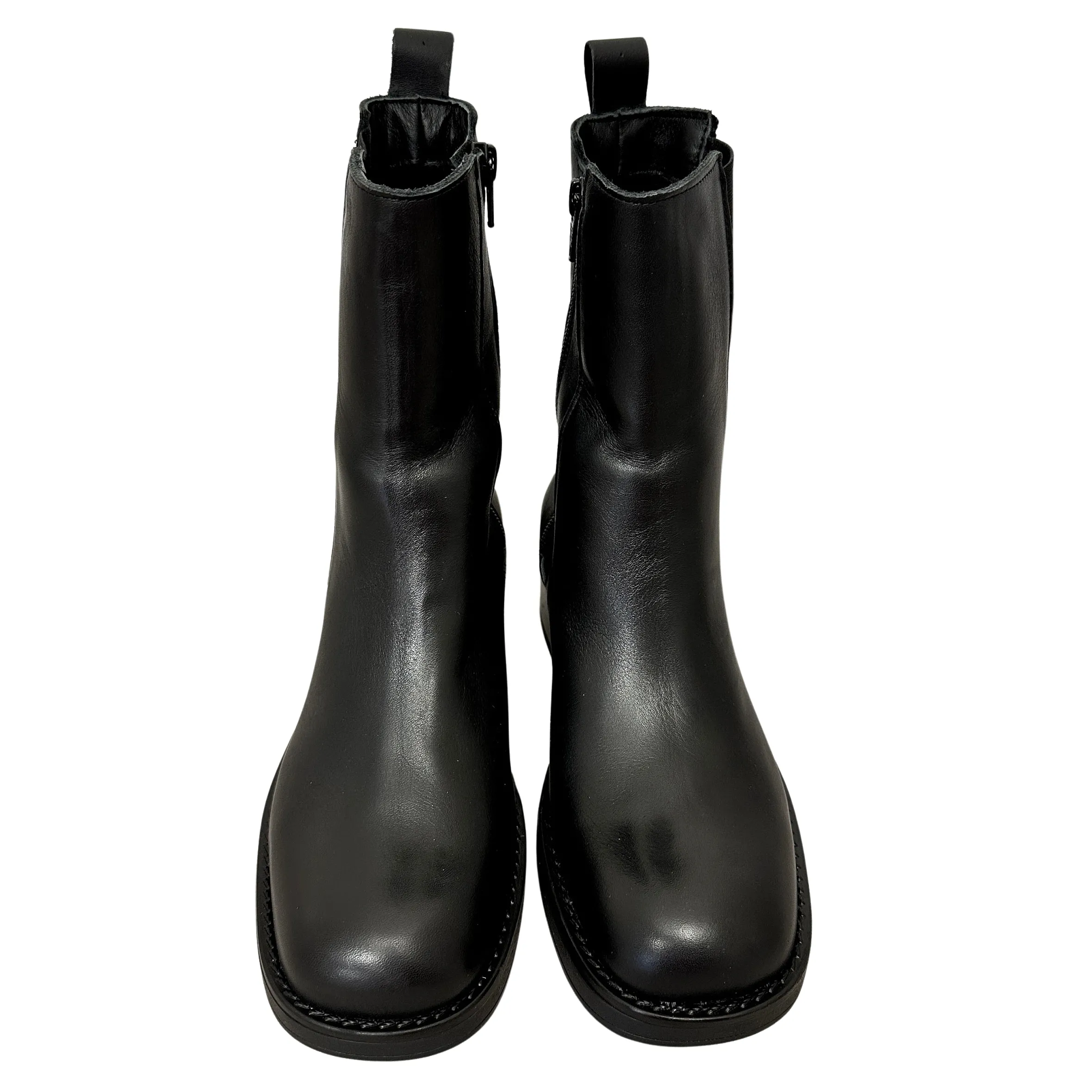 Scarpe di Maremma Beatles Artigianale Con Punta Squadrata Nero*Donna Stivali