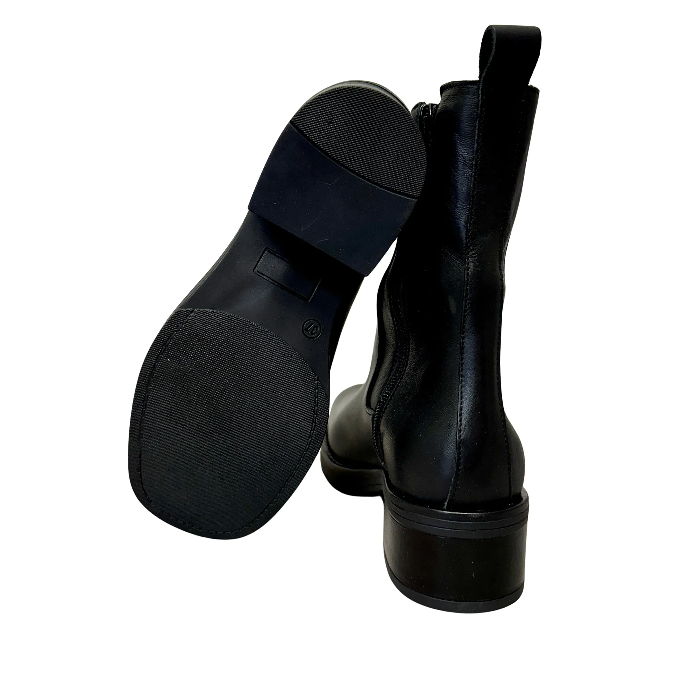 Scarpe di Maremma Beatles Artigianale Con Punta Squadrata Nero*Donna Stivali