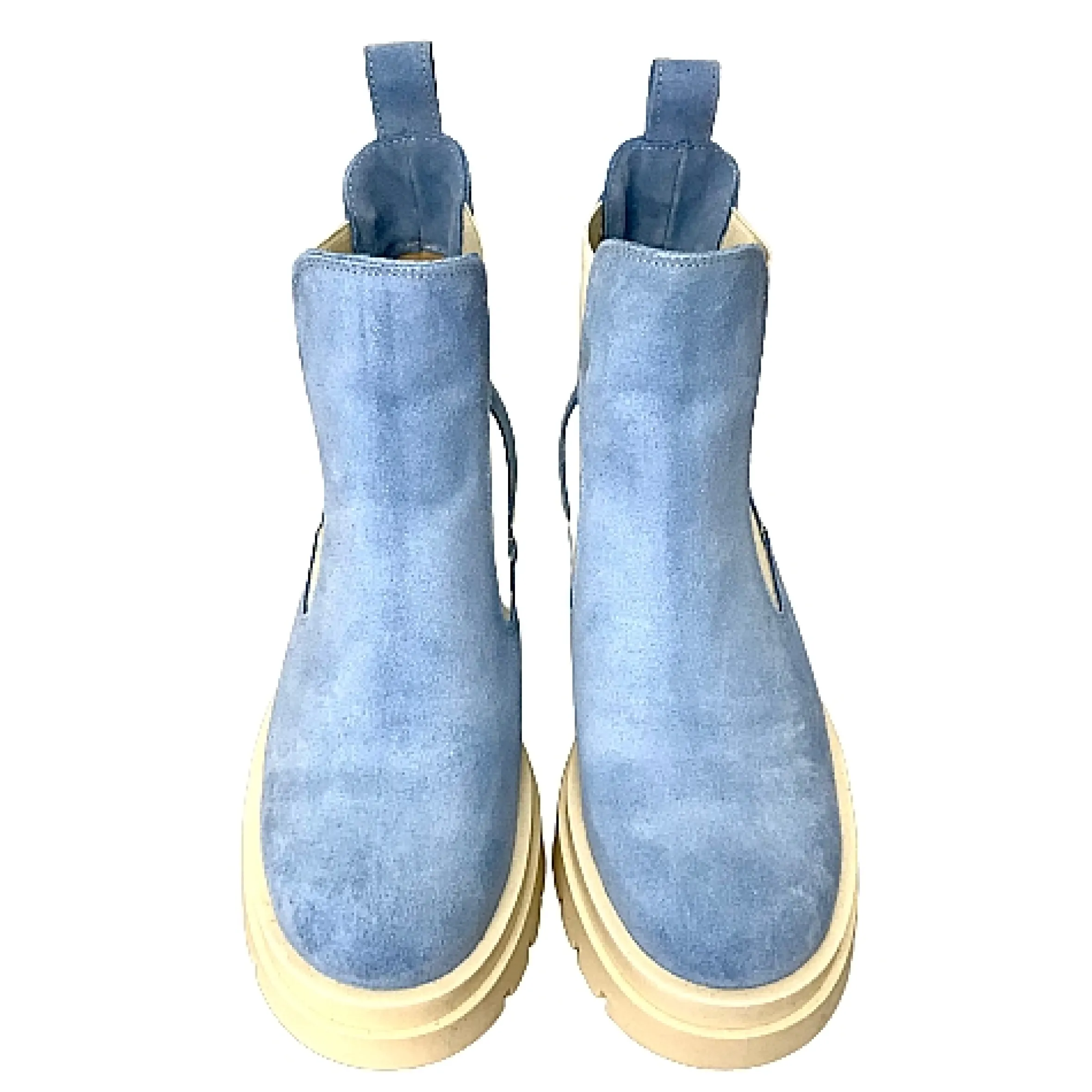 Scarpe di Maremma Beatles Artigianale In Camoscio Azzurro*Donna Tronchetti
