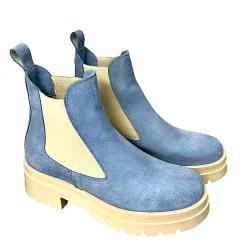Scarpe di Maremma Beatles Artigianale In Camoscio Azzurro*Donna Tronchetti