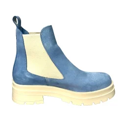 Scarpe di Maremma Beatles Artigianale In Camoscio Azzurro*Donna Tronchetti