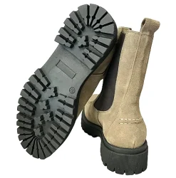 Scarpe di Maremma Beatles Artigianale In Camoscio Taupe*Donna Stivali