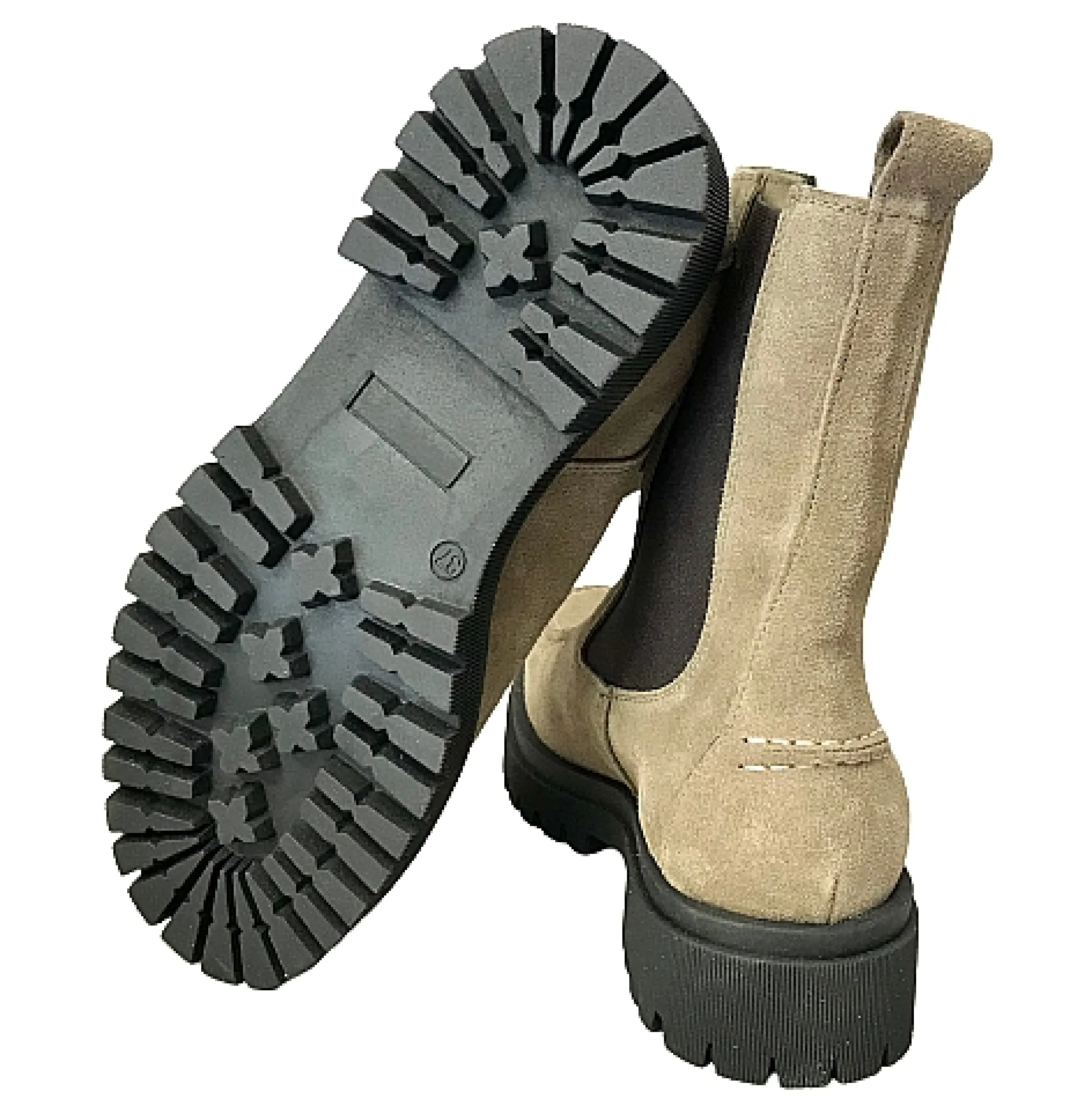 Scarpe di Maremma Beatles Artigianale In Camoscio Taupe*Donna Stivali