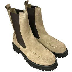 Scarpe di Maremma Beatles Artigianale In Camoscio Taupe*Donna Stivali