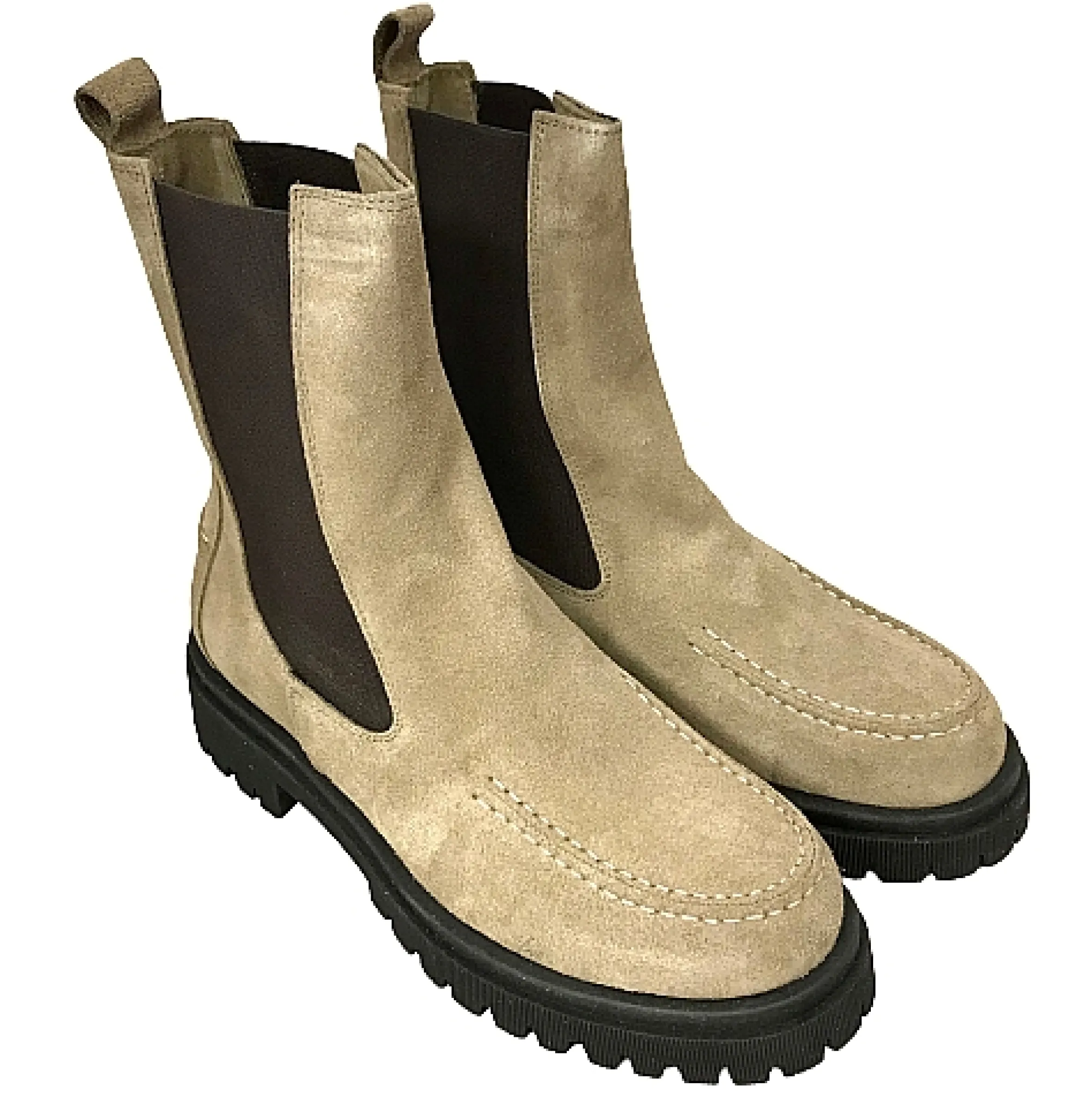Scarpe di Maremma Beatles Artigianale In Camoscio Taupe*Donna Stivali