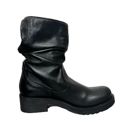 Scarpe di Maremma Biker Artigianale Basso In Pelle Nera Pfv*Donna Stivali