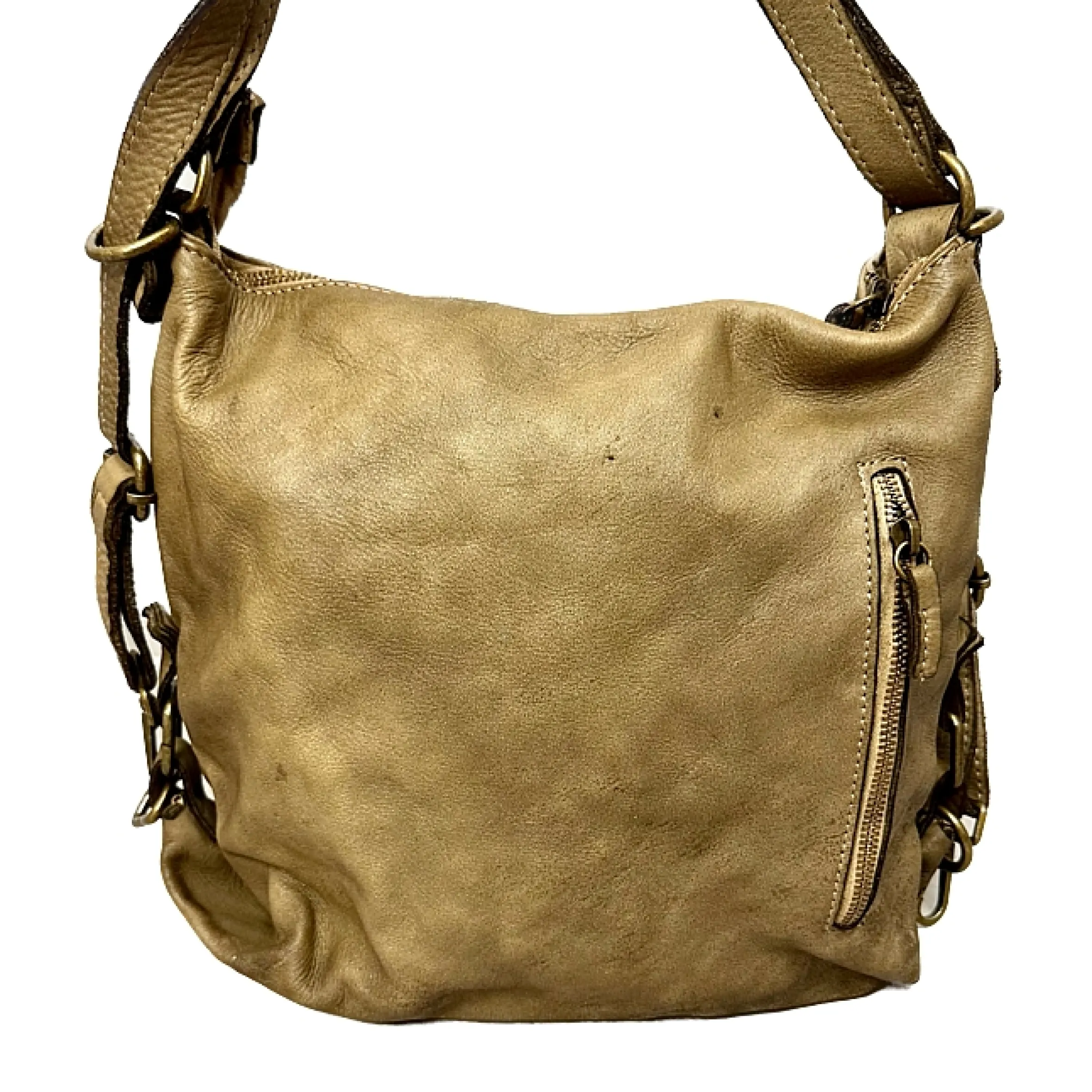 Scarpe di Maremma Borsa / Zaino Lavato Artigianale Con Tasca*Donna Borse Morbide