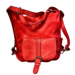 Scarpe di Maremma Borsa / Zaino Lavato Artigianale Con Tasca*Donna Borse Morbide