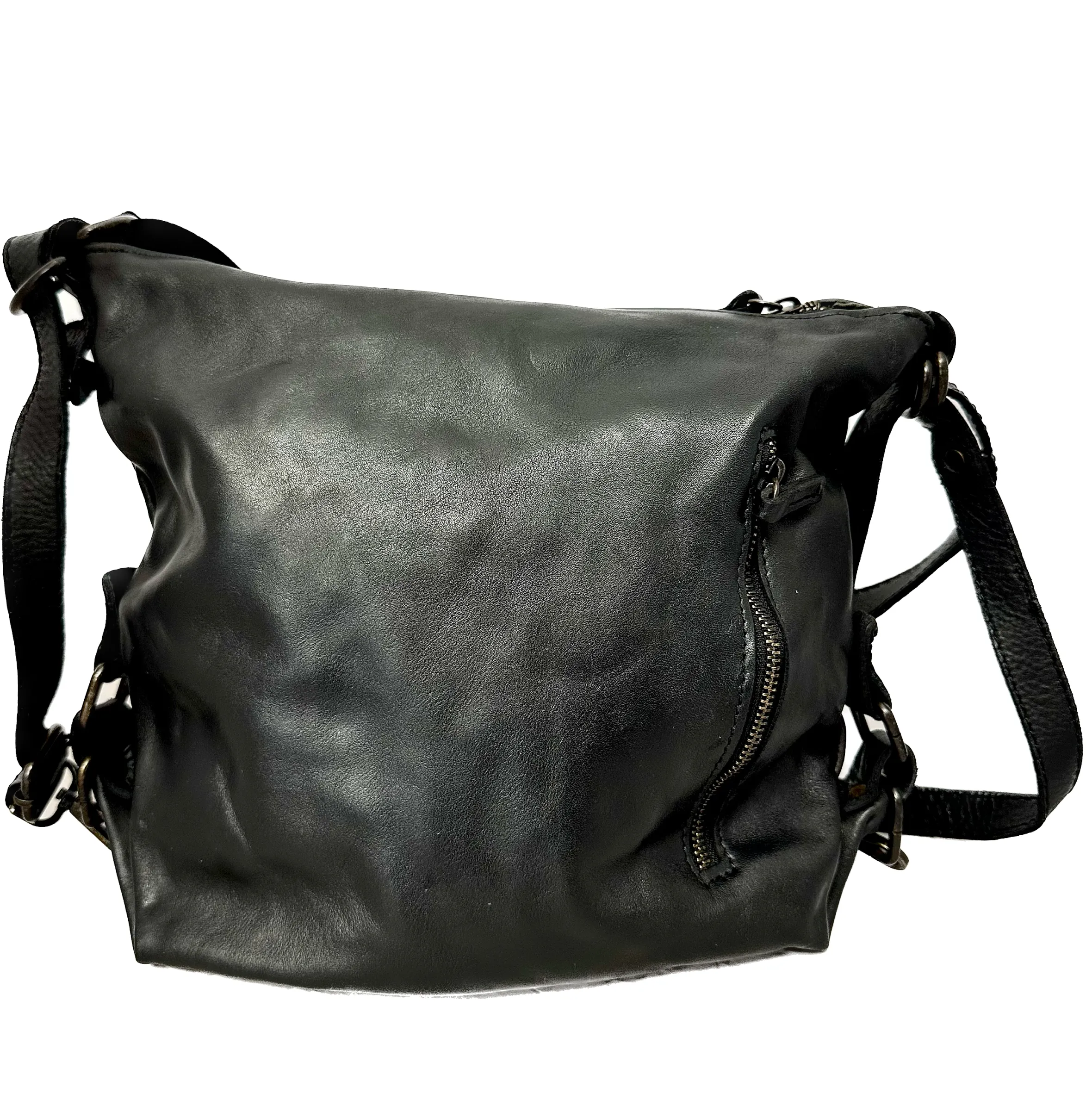 Scarpe di Maremma Borsa / Zaino Lavato Artigianale Con Tasca*Donna Borse Morbide