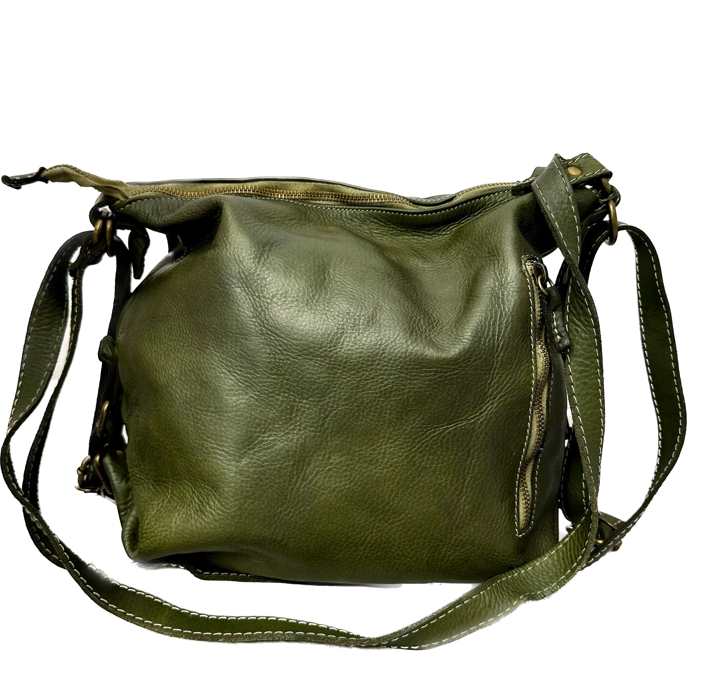 Scarpe di Maremma Borsa / Zaino Lavato Artigianale Con Tasca*Donna Borse Morbide