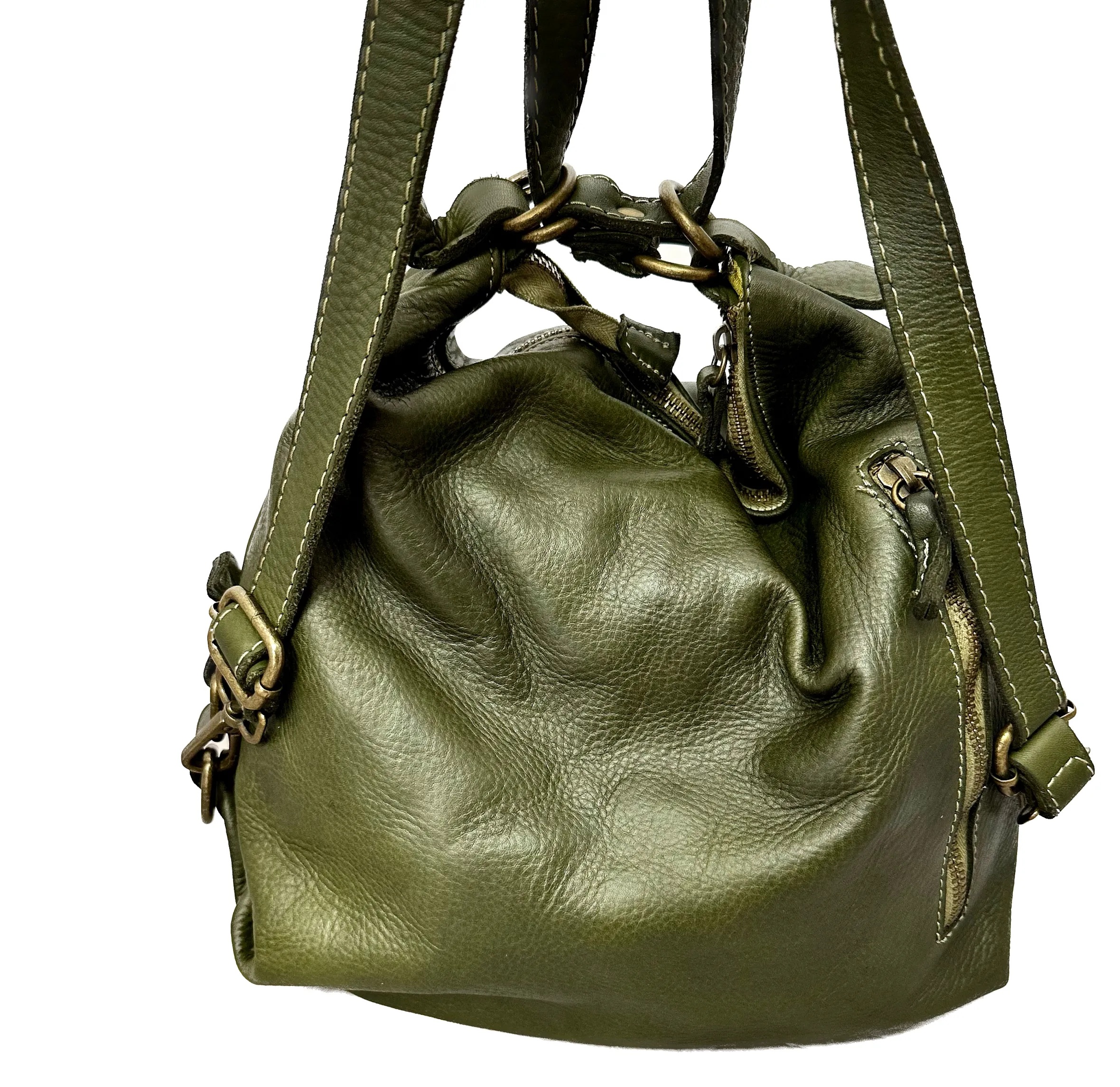 Scarpe di Maremma Borsa / Zaino Lavato Artigianale Con Tasca*Donna Borse Morbide