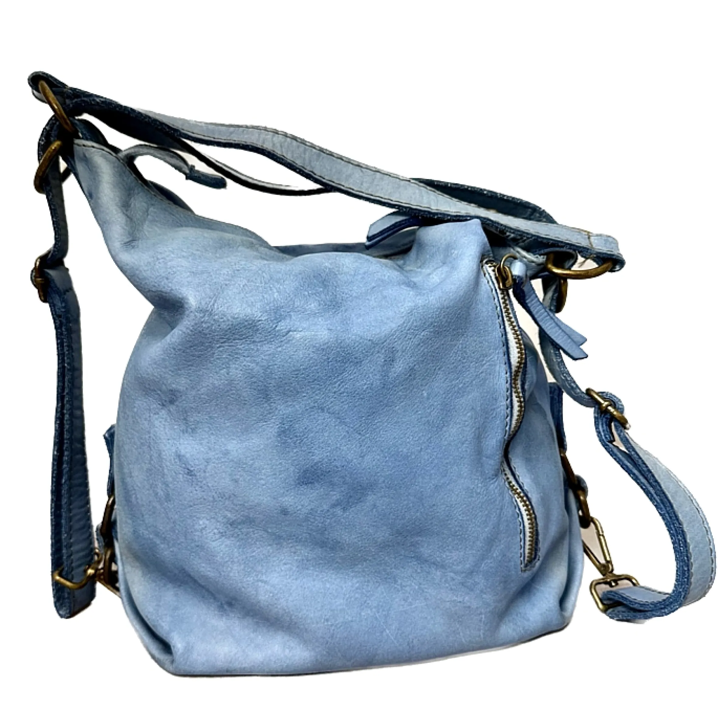 Scarpe di Maremma Borsa / Zaino Lavato Artigianale Con Tasca*Donna Borse Morbide