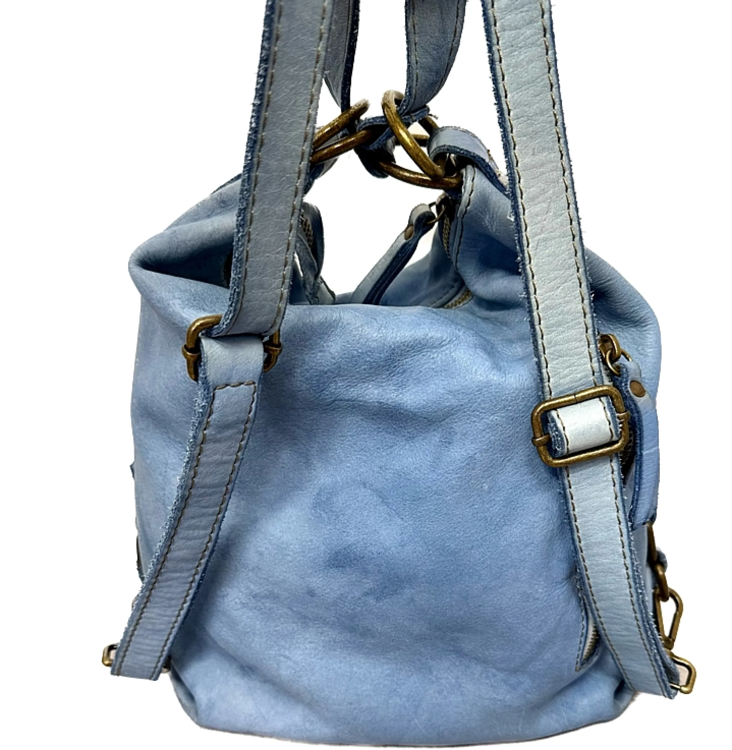 Scarpe di Maremma Borsa / Zaino Lavato Artigianale Con Tasca*Donna Borse Morbide
