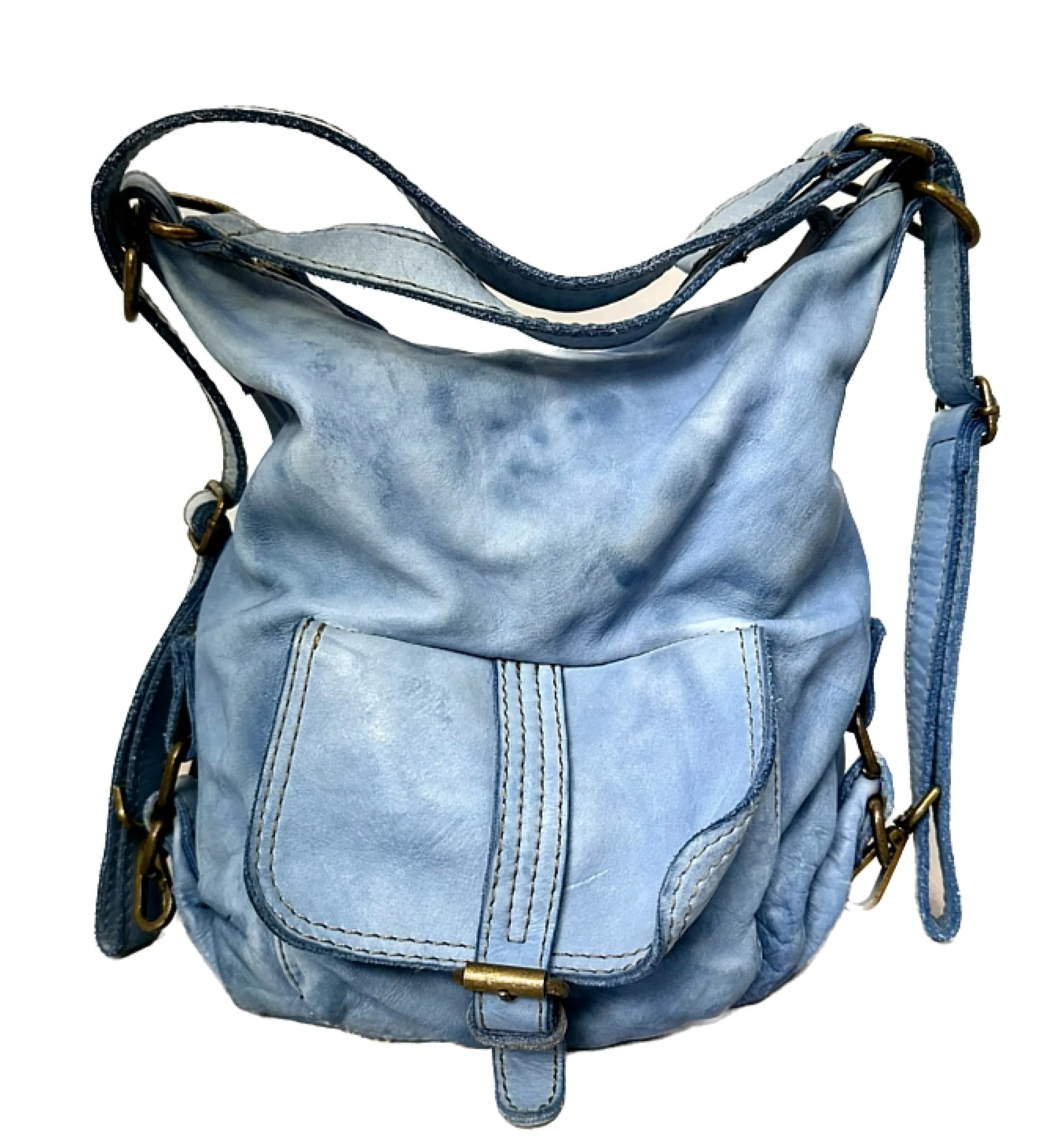 Scarpe di Maremma Borsa / Zaino Lavato Artigianale Con Tasca*Donna Borse Morbide