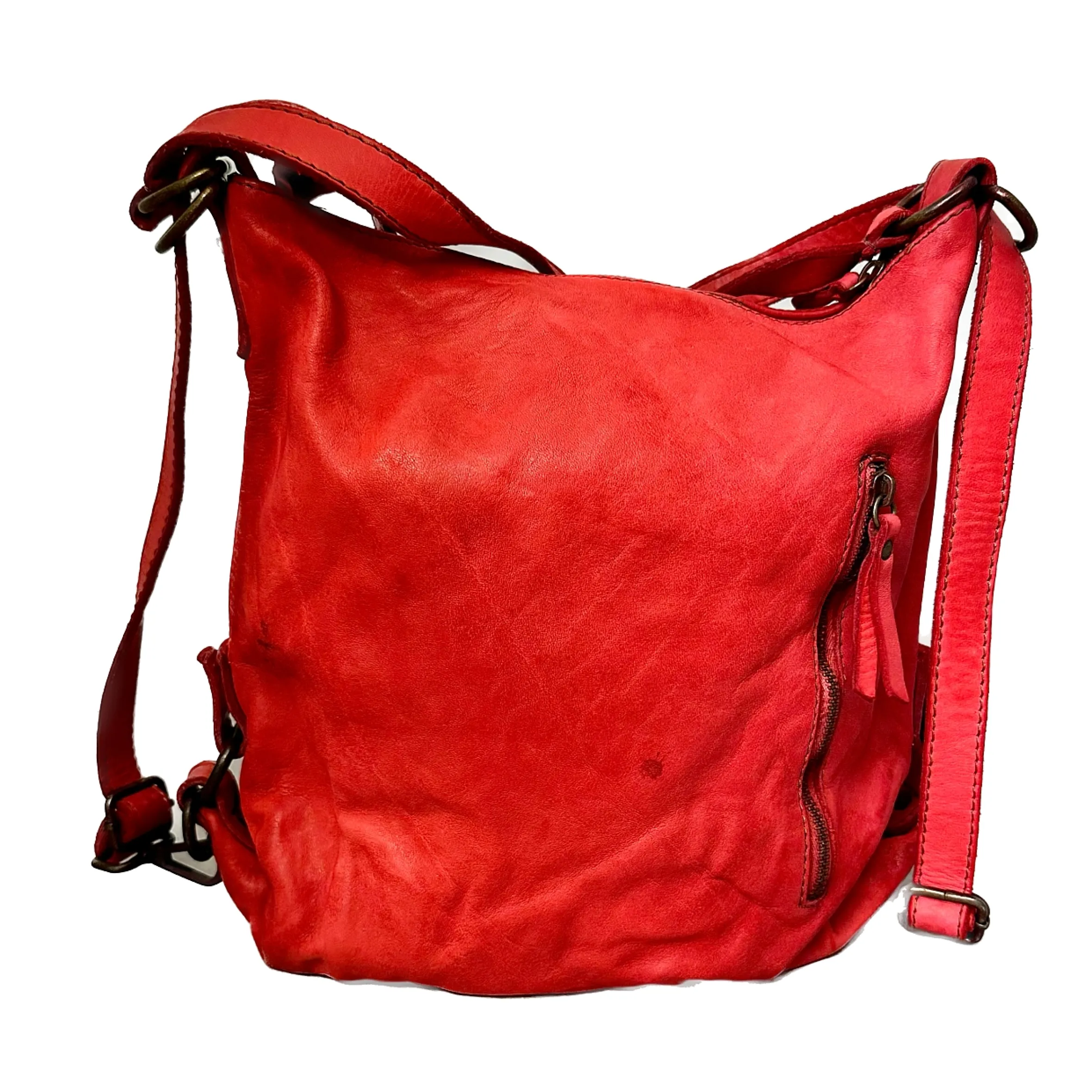Scarpe di Maremma Borsa / Zaino Lavato Artigianale Con Tasca*Donna Borse Morbide