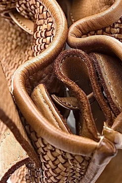 Scarpe di Maremma Borsa A Secchiello In Pelle Intrecciata Due Spallacci*Donna Borse Morbide