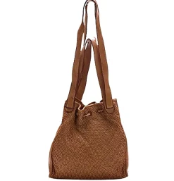 Scarpe di Maremma Borsa A Secchiello In Pelle Intrecciata Due Spallacci*Donna Borse Morbide