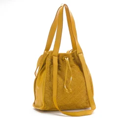 Scarpe di Maremma Borsa A Secchiello In Pelle Intrecciata Due Spallacci*Donna Borse Morbide