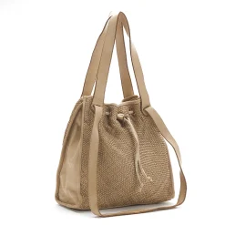 Scarpe di Maremma Borsa A Secchiello In Pelle Intrecciata Due Spallacci*Donna Borse Morbide