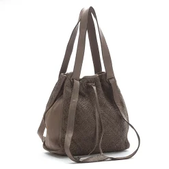 Scarpe di Maremma Borsa A Secchiello In Pelle Intrecciata Due Spallacci*Donna Borse Morbide