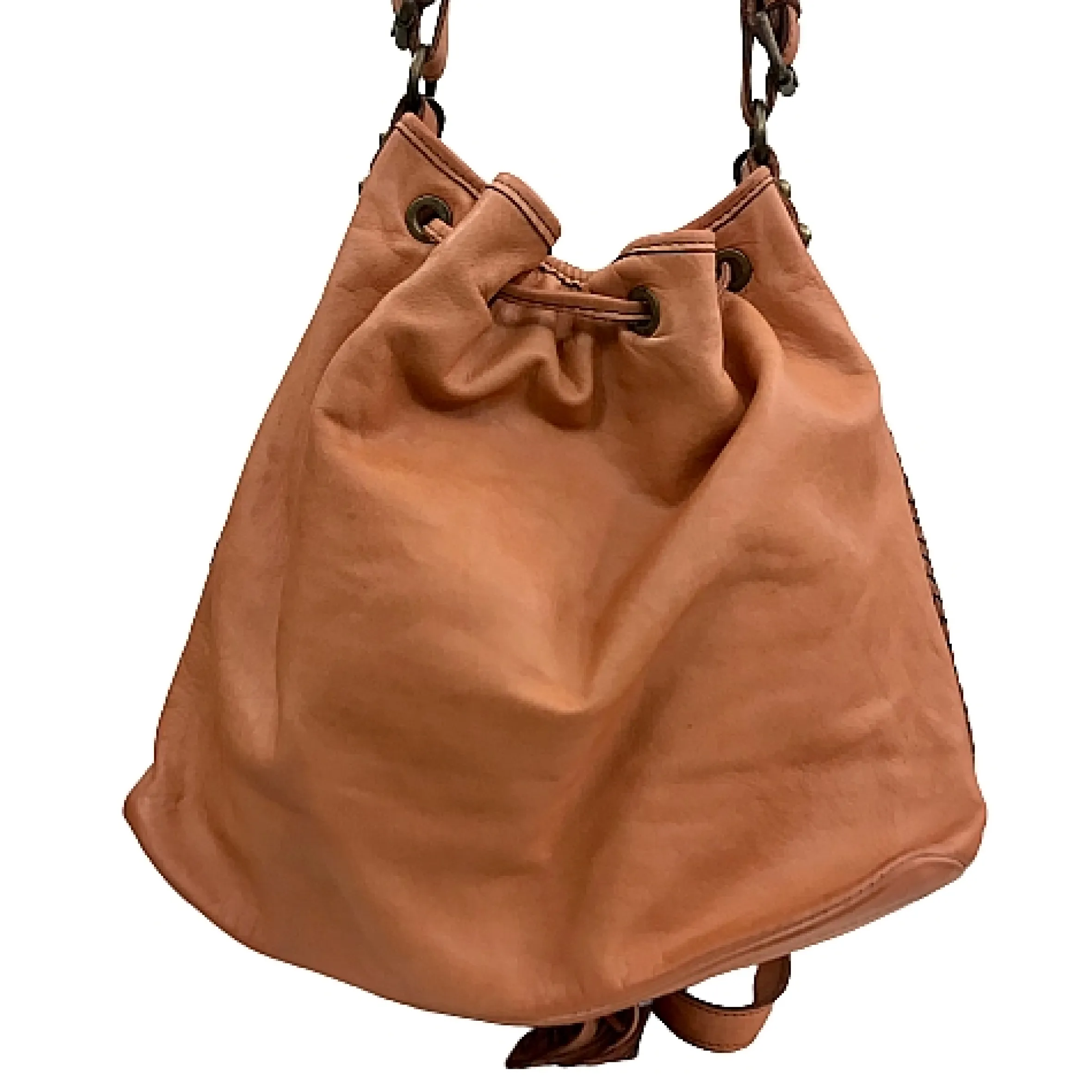 Scarpe di Maremma Borsa A Secchiello Intrecciata Cuoio Al Naturale*Donna Borse Morbide
