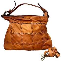 Scarpe di Maremma Borsa Artigianale In Pelle Effetto Trapuntato Cucito*Donna Borse Morbide
