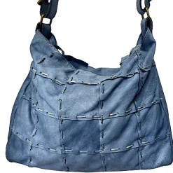 Scarpe di Maremma Borsa Artigianale In Pelle Effetto Trapuntato Cucito*Donna Borse Morbide