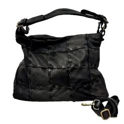 Scarpe di Maremma Borsa Artigianale In Pelle Effetto Trapuntato Cucito*Donna Borse Morbide