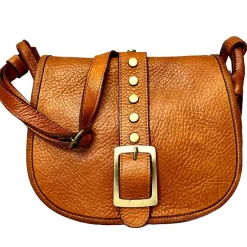 Scarpe di Maremma Borsa Artigianale In Pelle Lavata Con Fibbia*Donna Borse Morbide