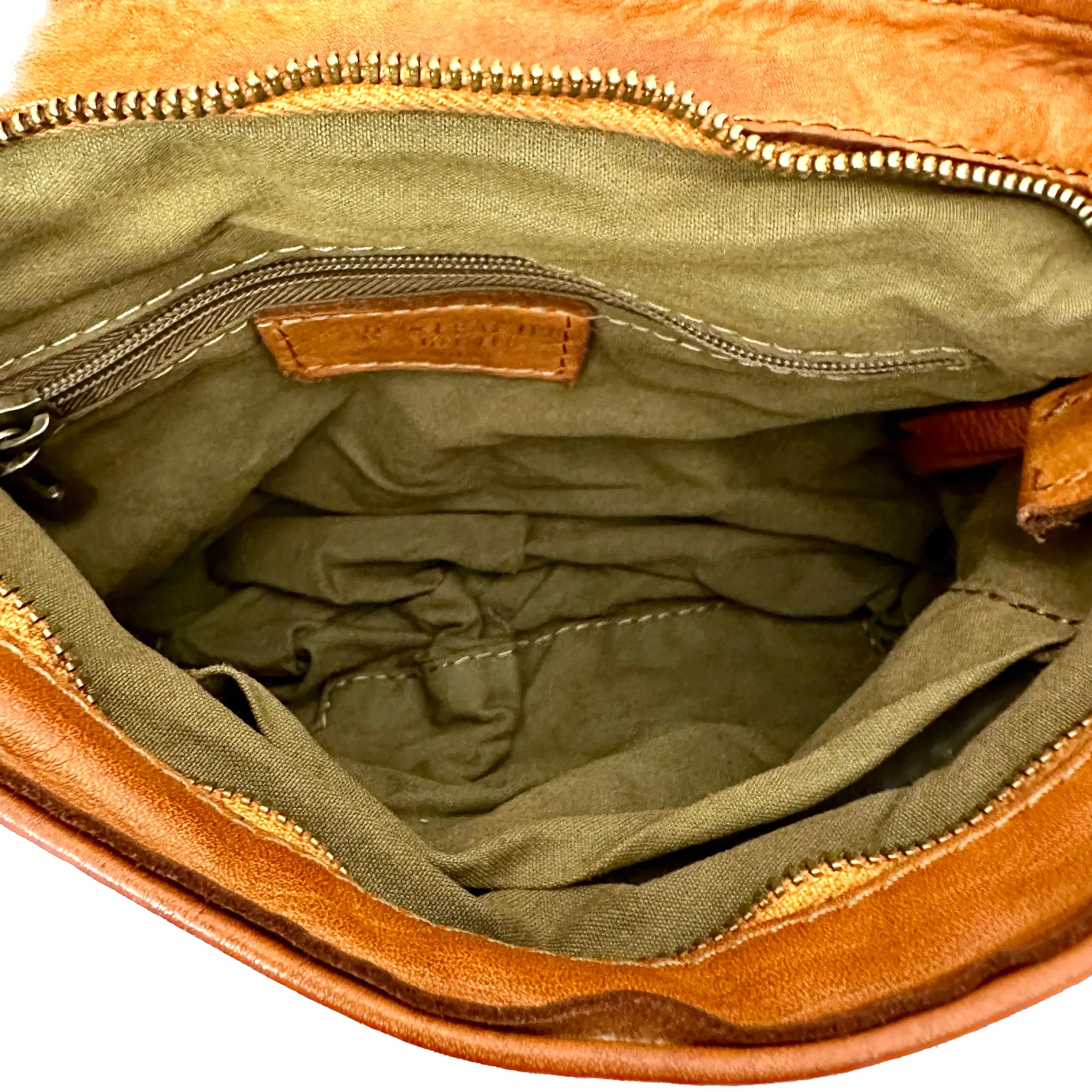 Scarpe di Maremma Borsa Artigianale In Pelle Lavata Con Treccia*Donna Borse Morbide