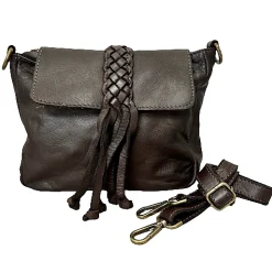 Scarpe di Maremma Borsa Artigianale In Pelle Lavata Con Treccia*Donna Borse Morbide