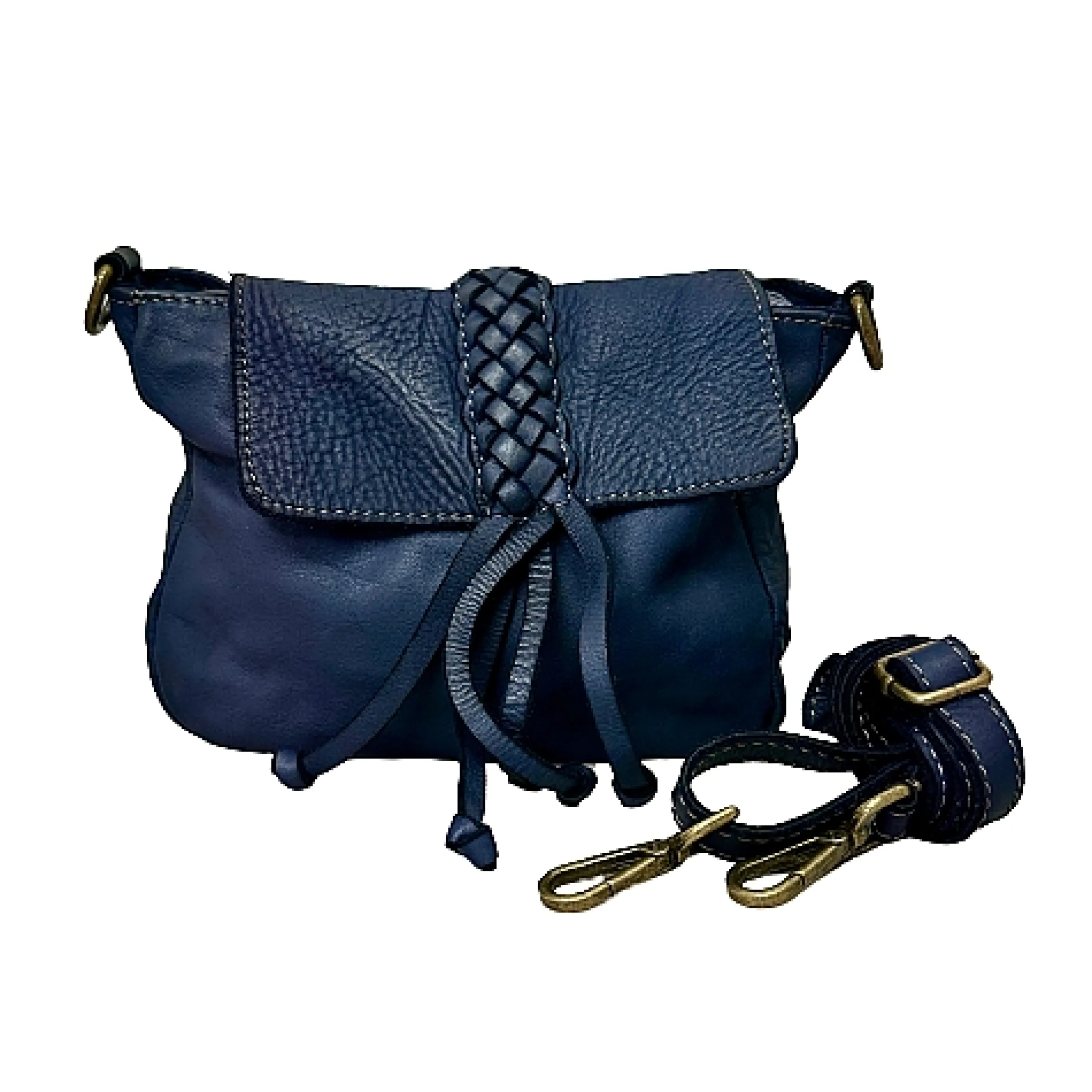 Scarpe di Maremma Borsa Artigianale In Pelle Lavata Con Treccia*Donna Borse Morbide