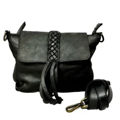 Scarpe di Maremma Borsa Artigianale In Pelle Lavata Con Treccia*Donna Borse Morbide