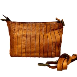 Scarpe di Maremma Borsa Artigianale In Pelle Lavata Con Cuciture Decorative*Donna Borse Morbide